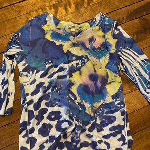 Colorful Floral and Animal Print Top